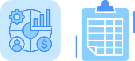 Blue-toned illustration of a data analytics dashboard and compliance reporting clipboard, symbolizing employer health tracking and EHS metrics.