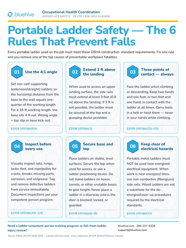 Preview of Portable Ladder Safety — 4:1 Rule Poster